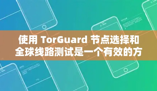 使用 TorGuard 节点选择和全球线路测试是一个有效的方法来确保 Tor 链的可靠性和稳定性，以下是对该过程的详细总结