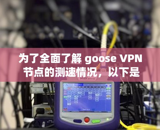 为了全面了解 goose VPN 节点的测速情况,以下是详细的步骤和分析 为了全面了解 goose VPN 节点的测速情况,以下是详细的步骤和分析